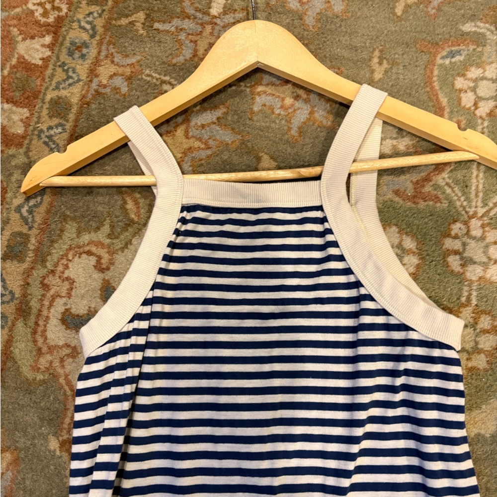 T.La Striped Knit Maxi Tank Dress Anthropologie Navy Cream Stripe Women’s XS - Picture 5 of 8